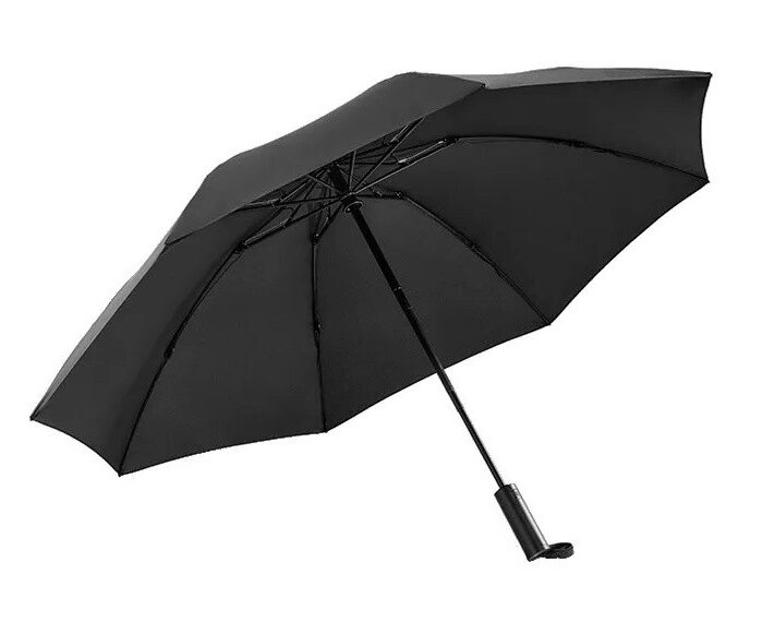11716379.0x600 Зонт Xiaomi NINETYGO 90 Points Automatic Reverse Lighting Umbrella с фонариком Черный — изображение 1