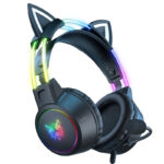Наушники с микрофоном полноразмерные onikuma x15 pro с ушками black