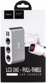 АЗУ hoco z13 2usb+3 АЗУ 2.1a adapter silver