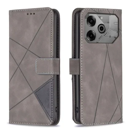 Чехол книжка fashion case tecno pova 5 gray