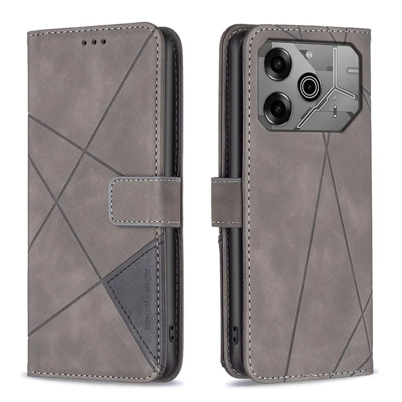 Чехол книжка fashion case tecno pova 5 gray Чехол книжка fashion case tecno pova 5 gray