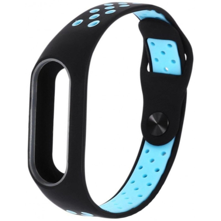 d62253352b8dc92d31b857a14c8a6e49 Ремешок на фитнес-браслет Mi Band 5/6 Nike Style Черный/Синий — изображение 1