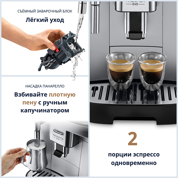 Кофемашина delonghi ecam 290.31.sb silver/black