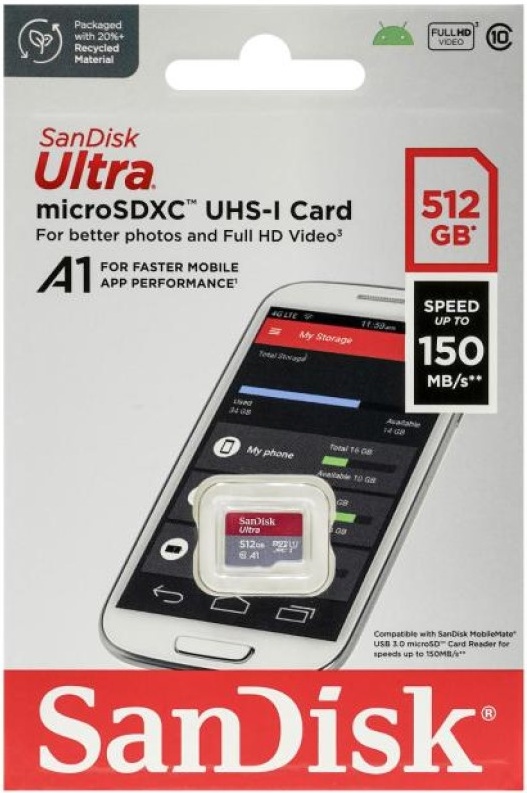 Карта памяти SanDisk Ultra A1 512GB (class 10) без адаптера — изображение 2