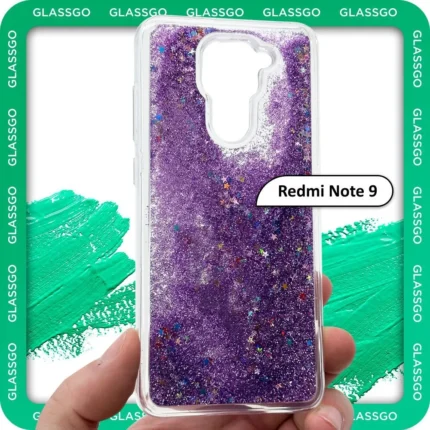 Накладка силикон prc Радужная xiaomi redmi note 9 Блестки