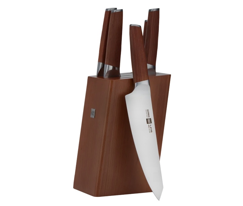 Набор ножей xiaomi huo hou 6 pieces german steel kitchen knife set (huo158) brown Набор ножей xiaomi huo hou 6 pieces german steel kitchen knife set (huo158) brown