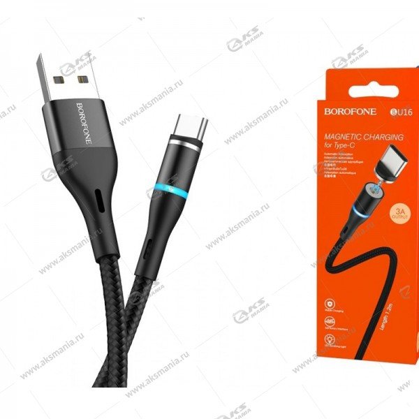 02d085e805cb8ccd3fc53cb1cfb030ee Дата-кабель Borofone BU16 Magnetic БПД USB/MicroUSB 1.2м чёрный — изображение 1