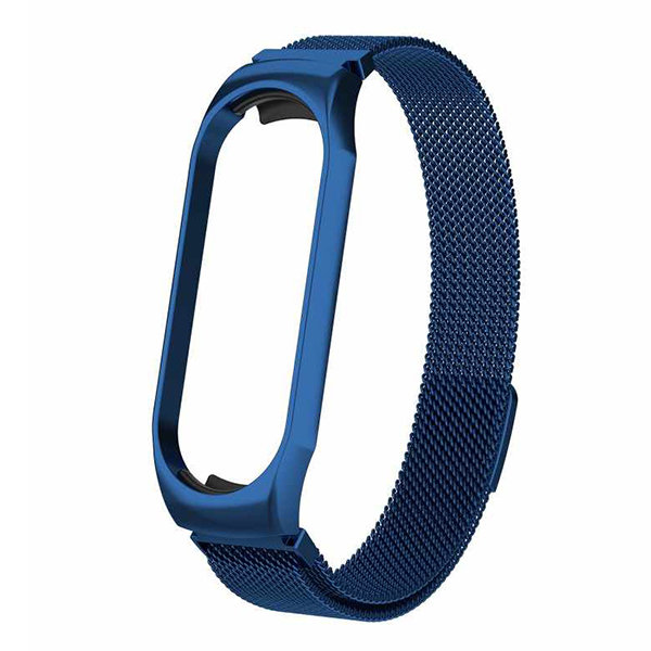 33341.970 Ремешок на фитнес-браслет металл Миланская петля Mi Band 3/4 Синий — изображение 1