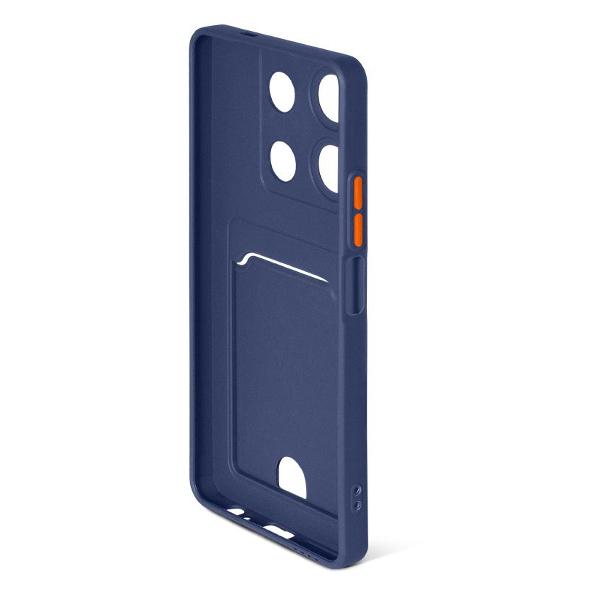 400143242b1 Накладка силикон/пластик PRC с кардхолдером Xiaomi Redmi Note 13 4G тёмно-синий — изображение 1