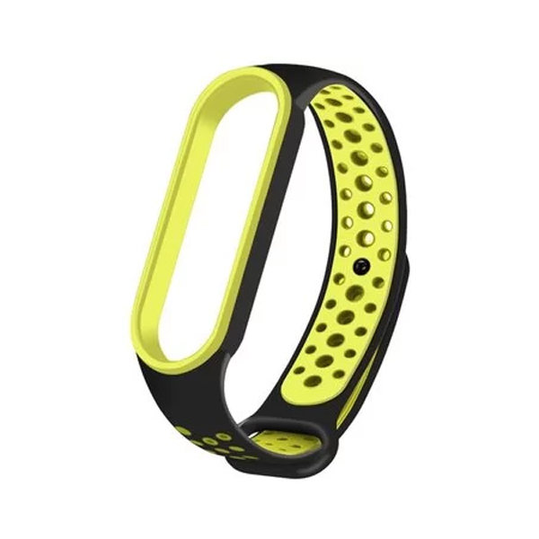 428738_2428713 Ремешок на фитнес-браслет Mi Band 3/4 Nike Style Черный/Лайм — изображение 1