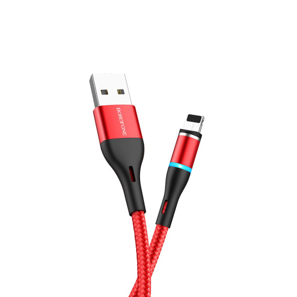 4j7wrc5fb5ubawtad6d84nbikzssr9fo Дата-кабель Borofone BU16 Magnetic БПД USB/Lightning 1.2м красный — изображение 1