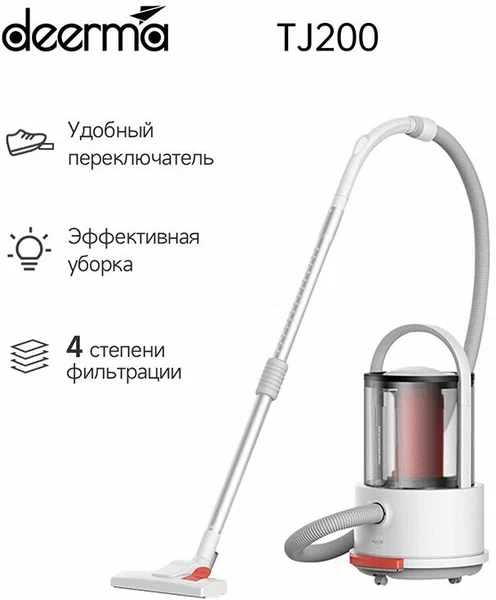 Проводной пылесос xiaomi deerma vacuum cleaner tj200w 800 Вт
