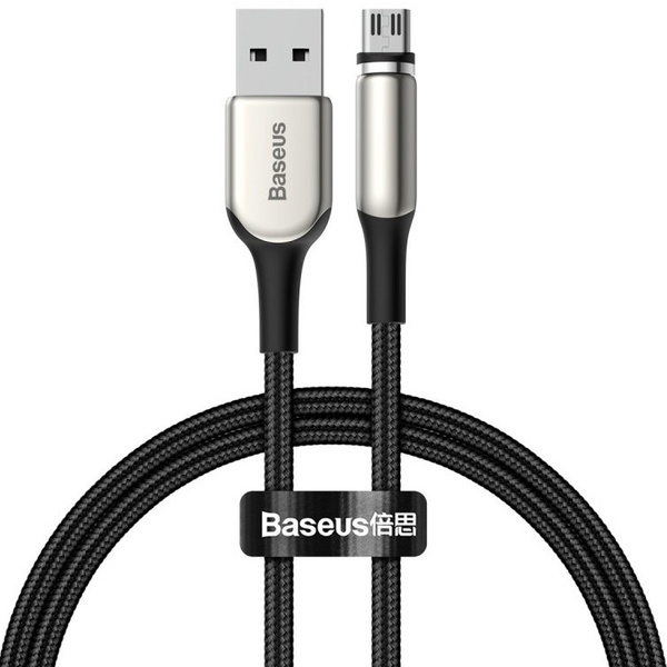 6022639848 Дата-кабель Baseus Zinc Magnetic CAMXC-A01 USB/MicroUSB 1м чёрный — изображение 1