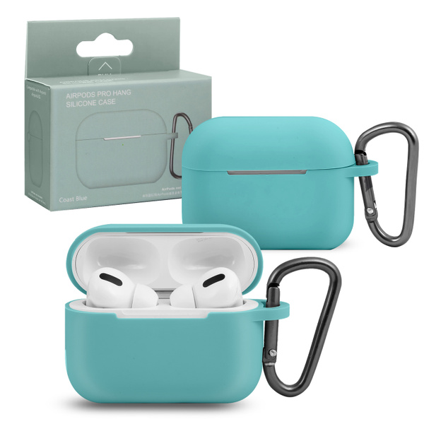 6043871110 Чехол для Air Pods силиконовый + карабин Coast Blue — изображение 1