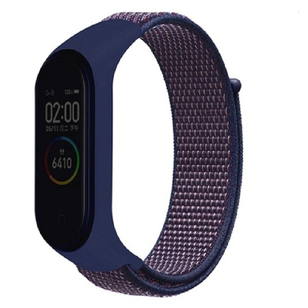6058272097 Ремешок на фитнес-браслет Mi Band 3/4/5 Нейлон Синий — изображение 1