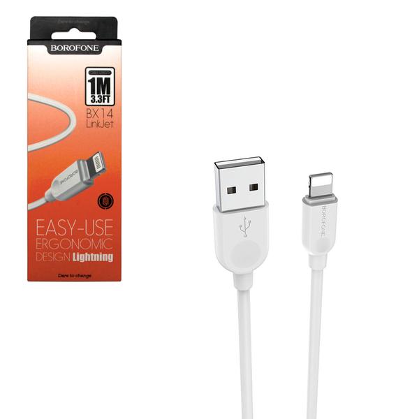 60eea820-d94b-4b7b-bdfd-ffdca7d352b8 Дата-кабель Borofone BX14 USB/Lightning 3м белый — изображение 1
