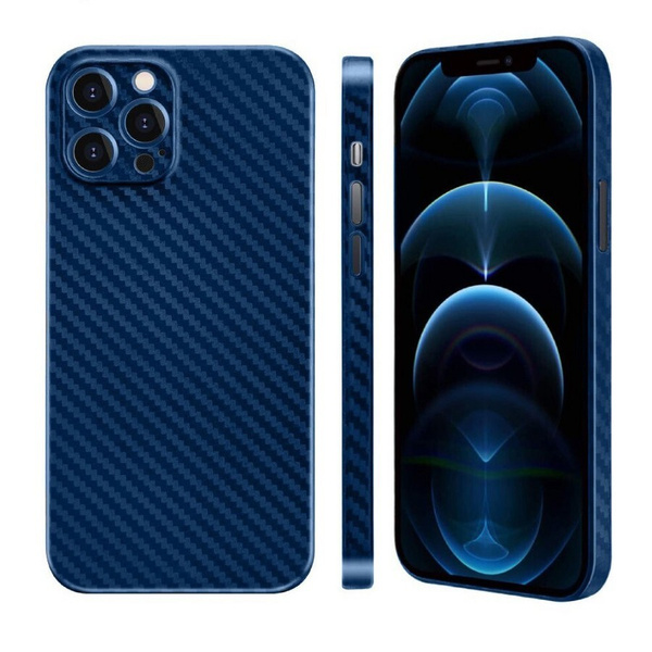 6229196579 Накладка силикон/пластик PRC Карбон Premium Apple iPhone 14 Pro синий — изображение 1