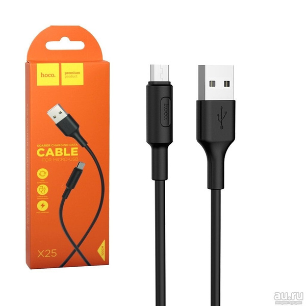 6380699964 Дата-кабель Hoco X25 USB/MicroUSB 1м чёрный — изображение 1