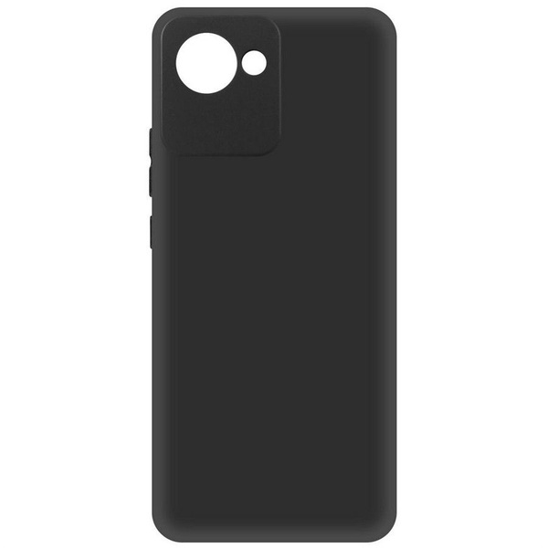 6439106391 Накладка силикон/кожа LOGO Realme C55 чёрный — изображение 1