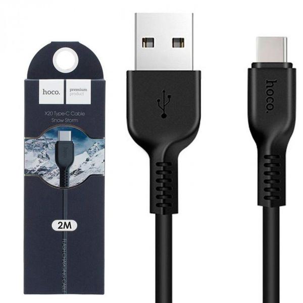 6681297012 Дата-кабель Hoco X20 USB/USB-C 3м чёрный — изображение 1