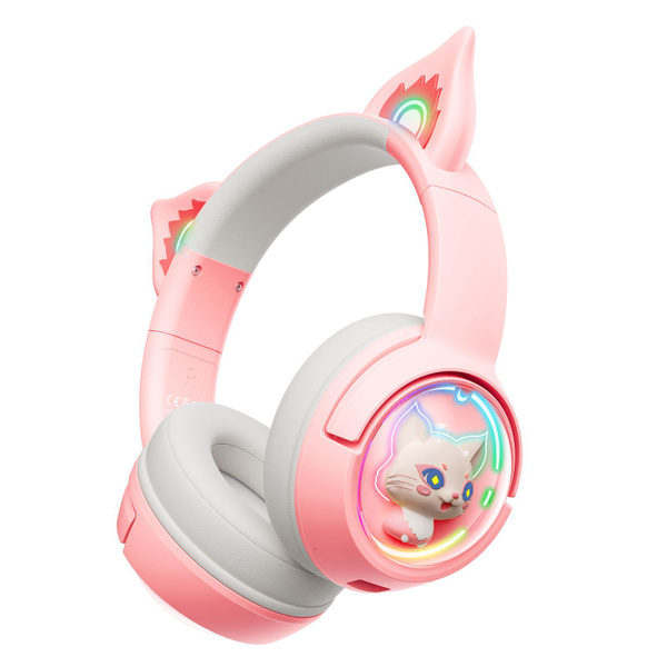 6702708092 Наушники-bluetooth с микрофоном полноразмерные ONIKUMA B5 с ушками розовый — изображение 1