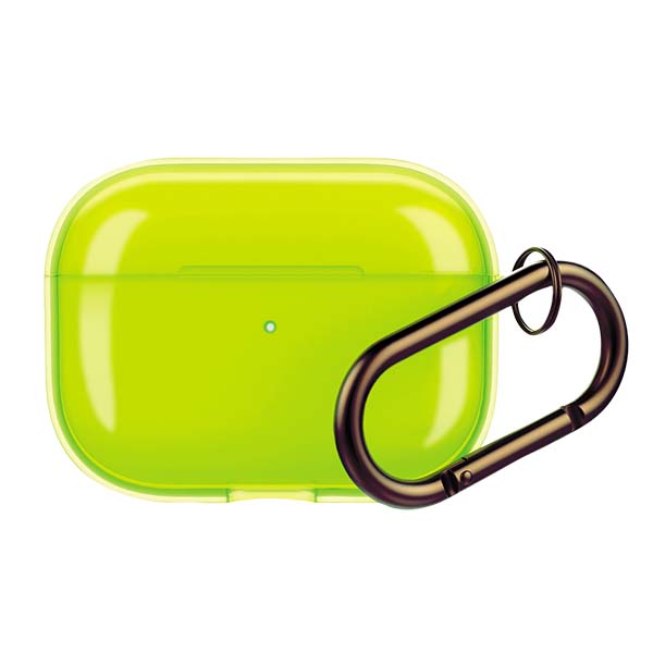 671499399-chehol-dlya-airpods-pro-deppa-neon-yellow-47306 Чехол для Air Pods силиконовый + карабин жёлтый — изображение 1