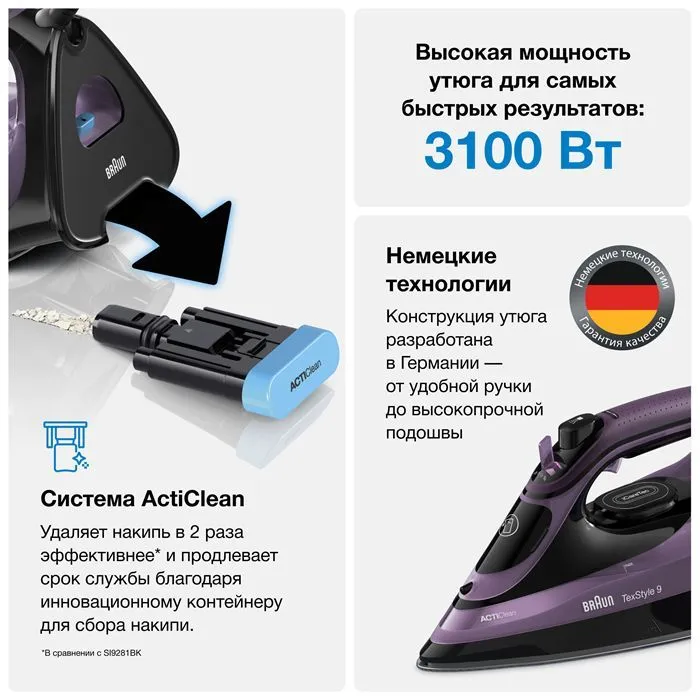Утюг braun (si9661vi) black/violet