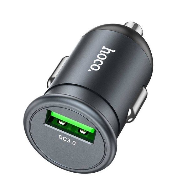 76643 АЗУ Hoco Z43 1USB 3.0A QC 3.0 adapter Черный — изображение 1