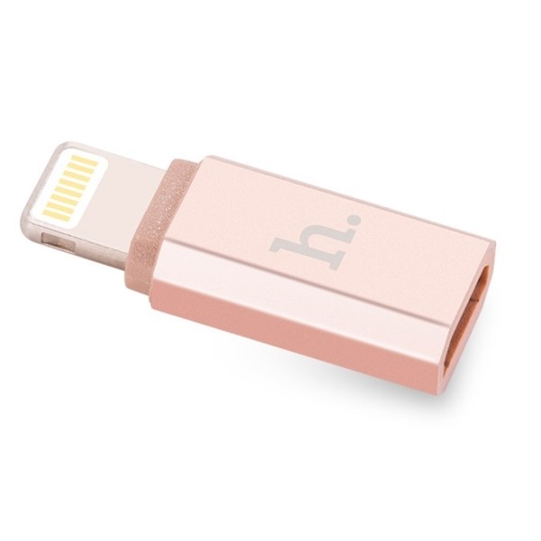 d5cc7679-b007-44a2-981a-8fe567c7a610 Адаптер Hoco Lightning/MicroUSB розовое золото — изображение 1