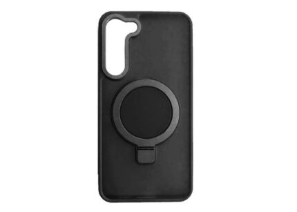 Накладка силикон/пластик матовая с magsafe подставкой s24 black
