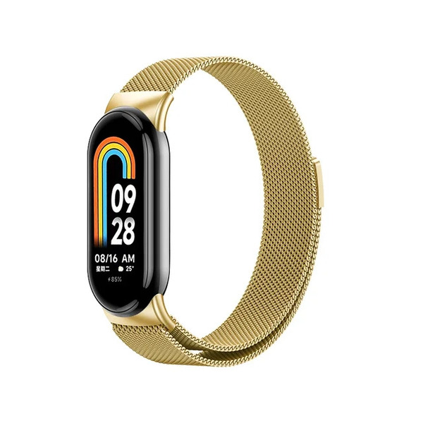 Ремешок на фитнес-браслет металл Миланская петля Mi Band 8 Gold матовый (1) Ремешок на фитнес-браслет металл Миланская петля Mi Band 8 Золотой-матовый — изображение 1
