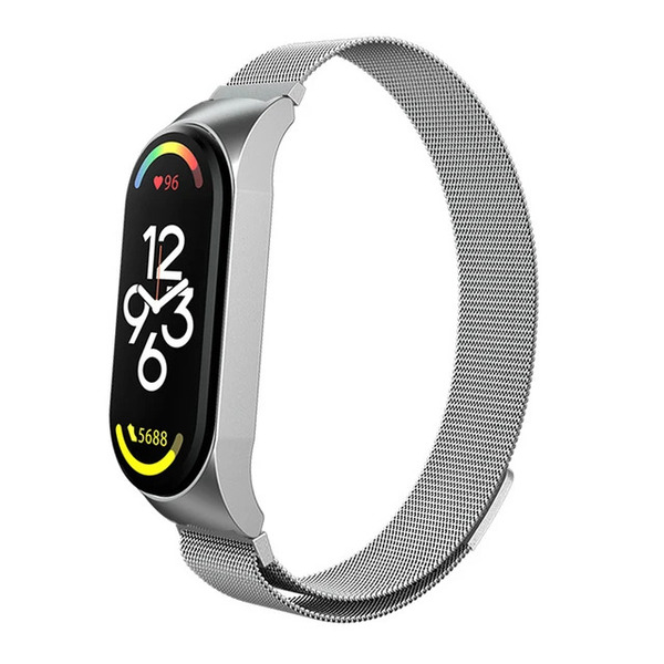 Ремешок на фитнес-браслет металл Миланская петля Mi Band 8 Silver (2) Ремешок на фитнес-браслет металл Миланская петля Mi Band 8 Серый — изображение 1