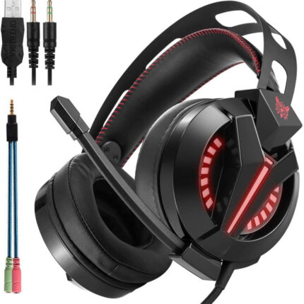 Наушники с микрофоном полноразмерные onikuma m180 pro black/red