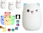 Ночник kitten silicone lamp pink