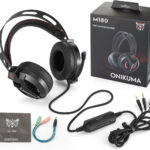 Наушники с микрофоном полноразмерные onikuma m180 pro black/red