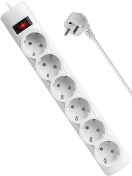 Сетевой фильтр defender dfs153, 3м, 6 розеток, 2200Вт white