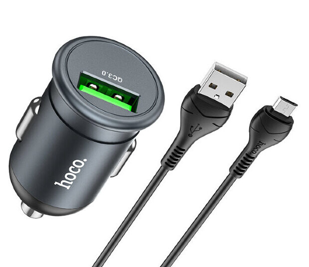 АЗУ hoco z43 1usb 3.0a qc 3.0 microusb metal gray АЗУ hoco z43 1usb 3.0a qc 3.0 microusb metal gray