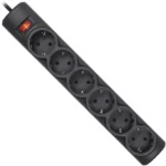 Сетевой фильтр defender dfs155, 5м, 6 розеток, 2200Вт black