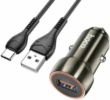 АЗУ hoco z46 1usb 3.0a qc 3.0 type c metal gray