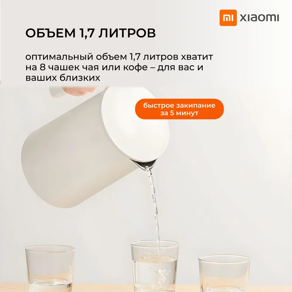 Чайник xiaomi mi electric kettle 2 (mjdsh04ym) white