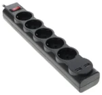 Сетевой фильтр defender dfs751, 1.8м, 5 розеток, 2usb, 2200Вт black