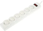 Сетевой фильтр defender dfs155, 5м, 6 розеток, 2200Вт white