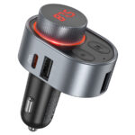 fm модулятор/АЗУ hoco e72 1usb 3a + 1usb 1a + pd30w