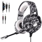 Наушники с микрофоном полноразмерные onikuma k5 camouflage/gray