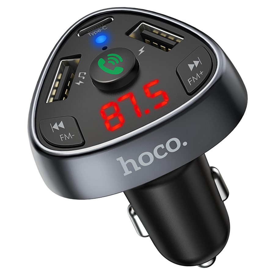 fm модулятор/АЗУ hoco e51 2usb+type c 3.1a fm модулятор/АЗУ hoco e51 2usb+type c 3.1a