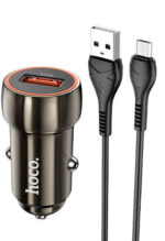АЗУ hoco z46 1usb 3.0a qc 3.0 microusb metal gray