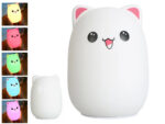 Ночник kitten silicone lamp pink