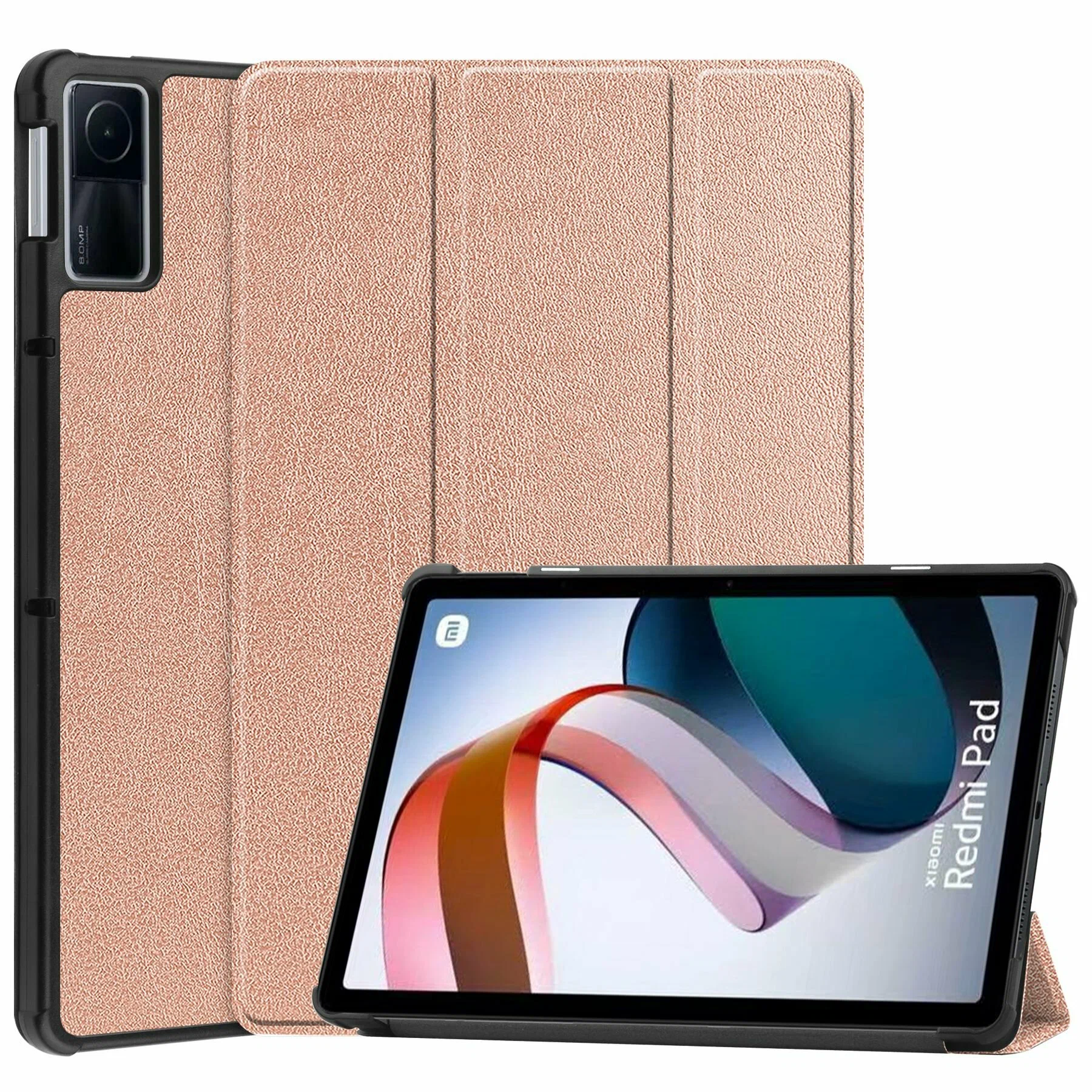 optimize (1) Чехол-книжка для планшета Xiaomi Redmi Pad 10.6 (Силикон) розовое золото — изображение 1