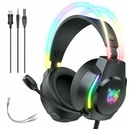 Наушники с микрофоном полноразмерные onikuma x26 3.5 jack black/rgb