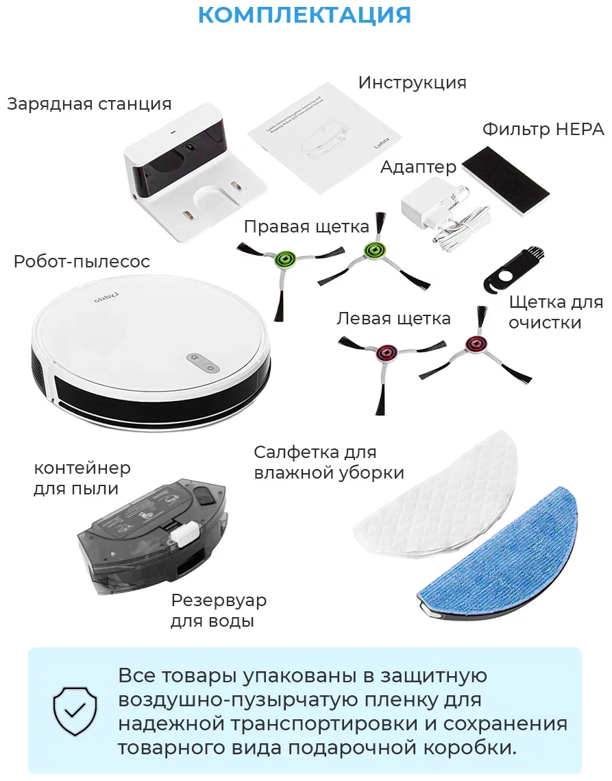Робот пылесос xiaomi lydsto g2d sweeping and mopping robot (ym g2d w03) white
